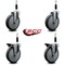 Service Caster 6'' Thermoplastic Rubber Wheel Swivel 7/8'' Expanding Stem Caster Set 2 Brakes, 4PK SCC-EX20S614-TPRB-2-PLB-2-78 - alternate 4